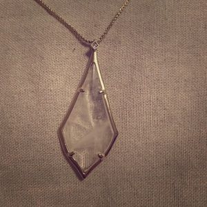 Kendra Scott Crackle Clear Crystal Gold Necklace